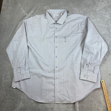 Calvin Klein Shirt Men 4XL Infinite Non Iron Slim Grey Plaid Stretch 20 34/35