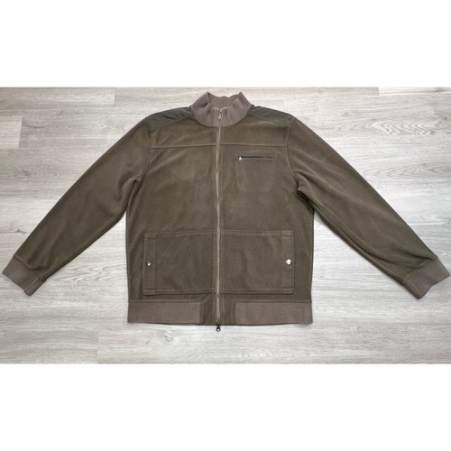 Banana Republic Men's Fleece Jacket Full Zip XL Pockets Olive Green Casual - Picture 14 of 14