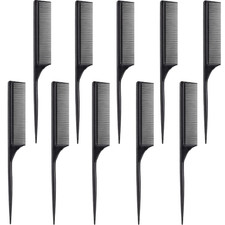 10 Pcs Rat Tail Comb Styling Carbon Heat Resistant anti Static Teasing Comb for