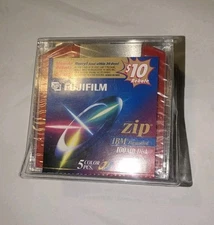 NEW FujiFilm 100MB Zip Disk 5-Pack Brand New Sealed IBM Formatted Mac Compatible