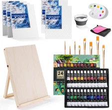 LEYEDZ Acrylic Paint Set for Kids & Adults, 41 PCS Paint Kit, Art Painting Suppl