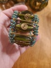 Set of 8 Kohls Baja Collection Green & Turquoise Glass Beaded Napkin Rings Boh — photo 3