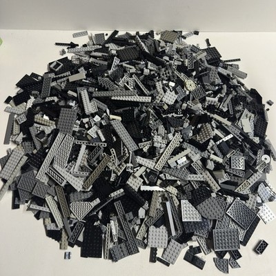 Lego by the Pound 2 Pounds Mix Black and Gray Bricks Pieces & Parts