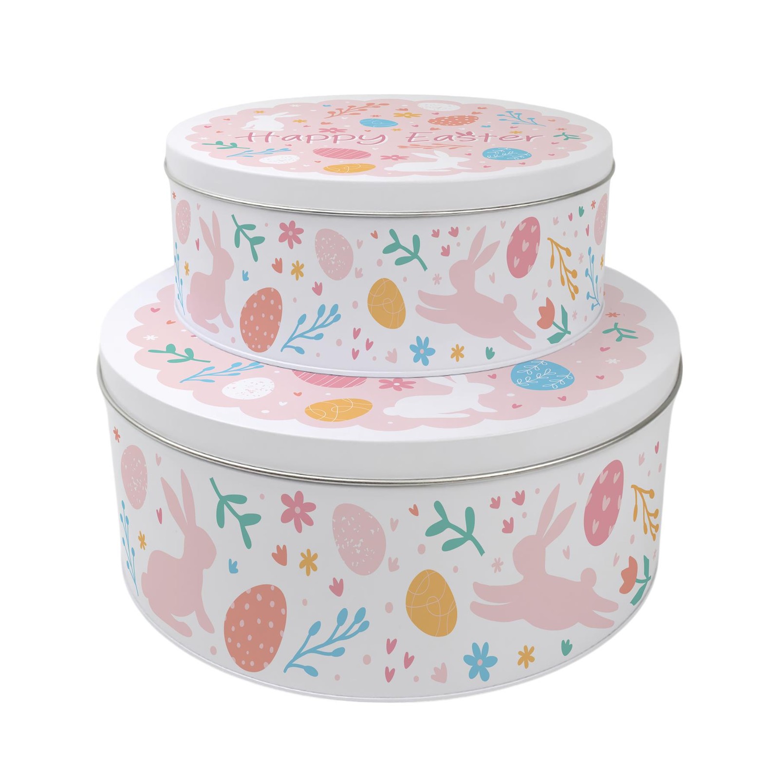 Easter Pastel Pink Round Cake Tin Set - Easter Home Baking Gifts