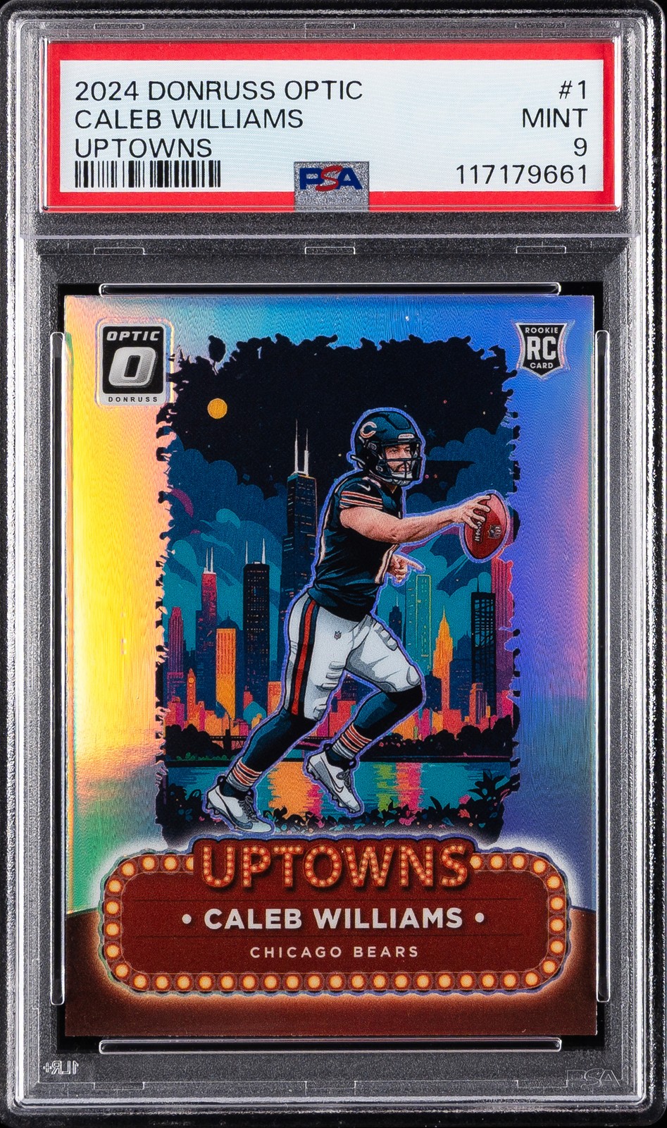 2024 PANINI DONRUSS OPTIC UPTOWNS #1 CALEB WILLIAMS ROOKIE RC PSA 9 view 1