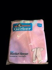 Vintage Gerber 6 Mo. Infant Blanket Sleeper Pink 1990 USA New In Package