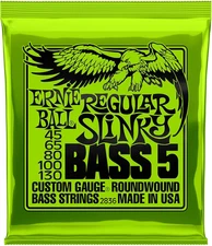 5-String Regular Slinky Nickel Wound Bass Guitar Strings, 45-130 Gauge (P02836)