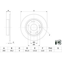 2X Bosch 0 986 479 G17 Bremsscheibe FüR Honda Civic XI FC FK FE