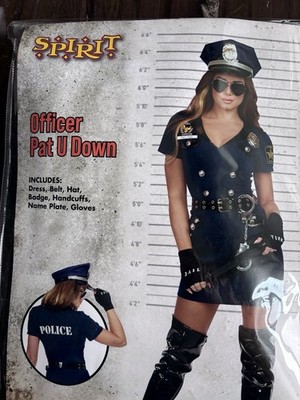 Spirit Costume Officer Pat U Down Halloween with Accessories Women's Size L Cop