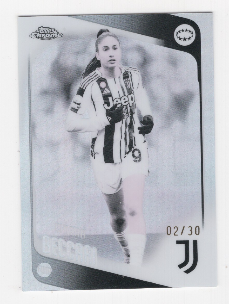 2025-26 TOPPS CHROME UEFA WOMEN'S LEAGUE PEARL REFRACTOR 2/30 CHIARA BECCARI #74