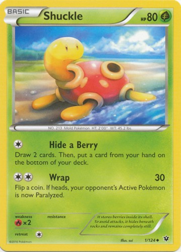 Shuckle - 1/124 - Uncommon (Near Mint) XY Fates Collide - Grass Pokémon