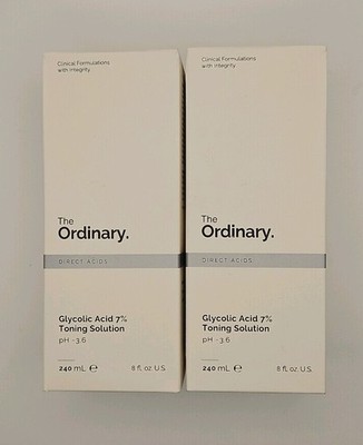 The Ordinary 240ml Glycolic Acid 7% Toning Solution (Lot Of 2) 
