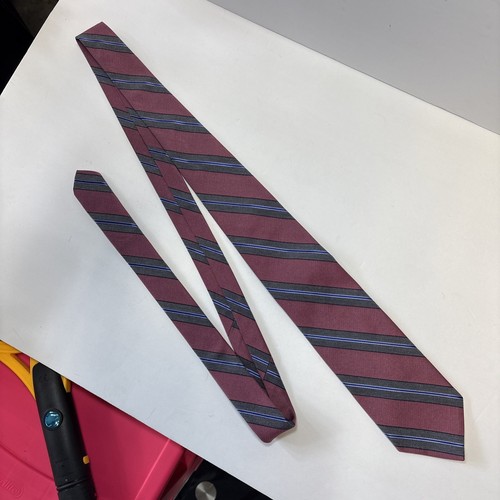 Brooks Brothers Makers Merchants Necktie Plum Striped Pink Tie NWT 59.5” x 3.25” - Picture 9 of 12