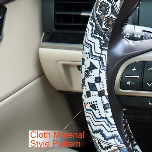 Boho Steering Wheel Cover, Bohemian Cloth Car Steering Wheel for Women Breath... - Picture 6 of 6