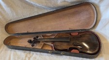 Two Vintage Violins And Case For Restoring Or Parts