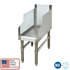 NSF 12"x29" Commercial Recessed Bar Drainboard With Backsplash Cocktail Station