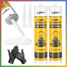 RV Roof Sealant White Self Leveling Lap Caulk 2 Pack Waterproof Camper Trailer