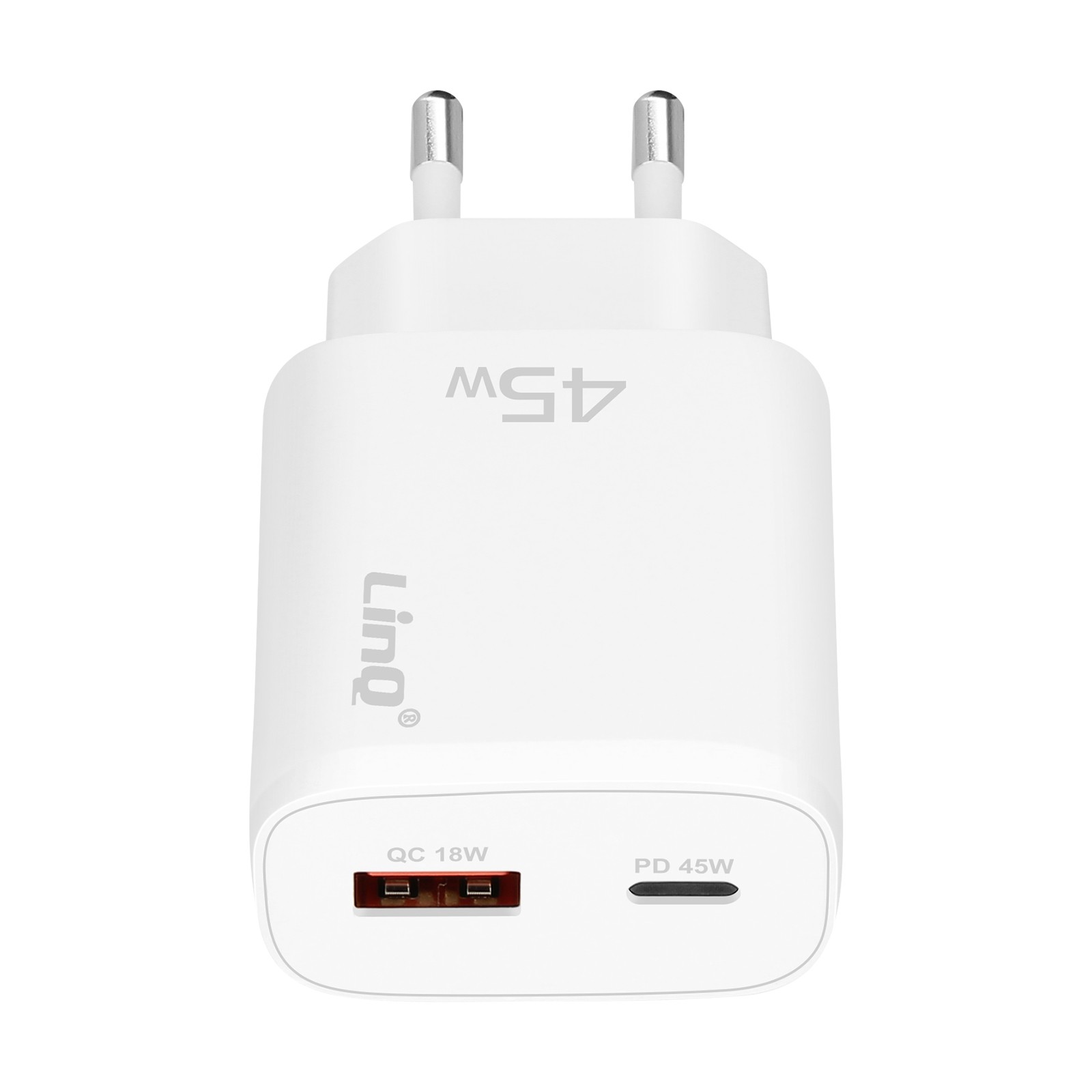 Adaptateur secteur USB C 45W et USB A 18W LinQ compatible smartphone et tablette