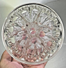 Large Flower Frog Glass 19 Hole Individual Enclosed Holes 4.5" Diam