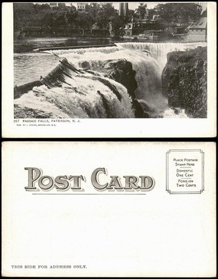 Postcard Paterson New Jersey Passaic Falls 1913