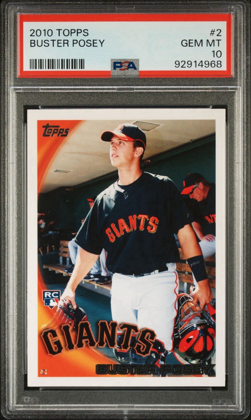2010 TOPPS BUSTER POSEY ROOKIE CARD #2 PSA 10 SAN FRANCISCO GIANTS
