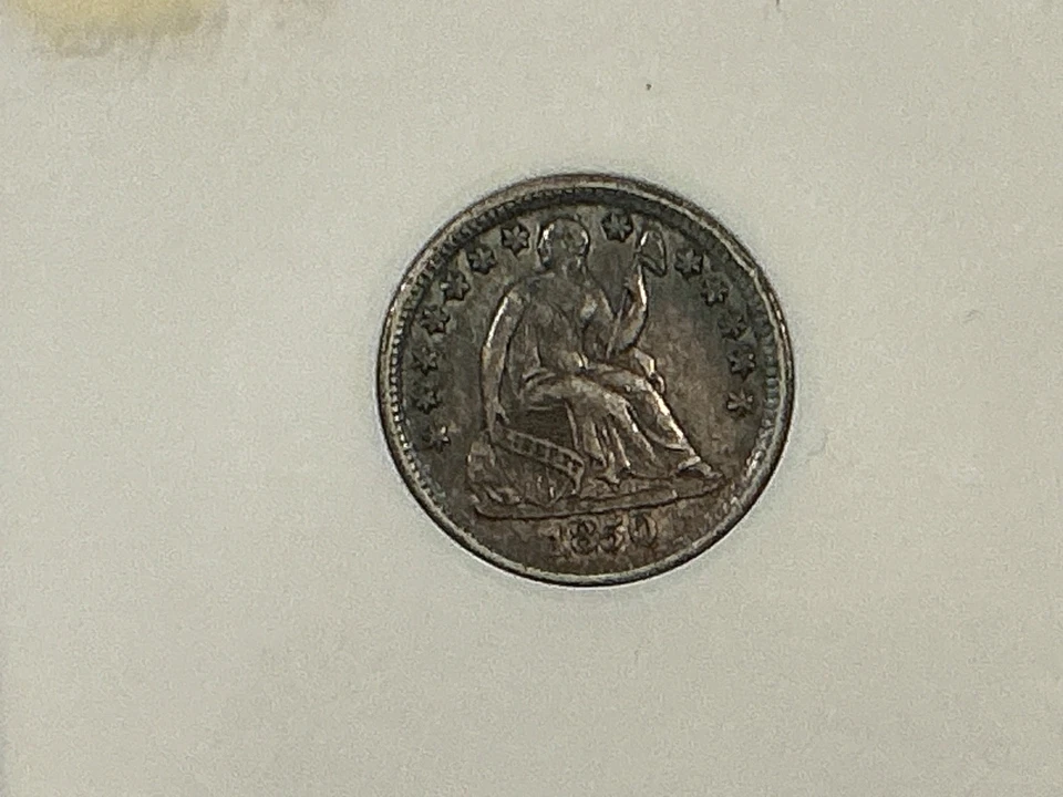 1850 ANACS AU50 Seated Liberty Half Dime - Old Soapbox Holder FREE SHIPPING - Image 2 of 4