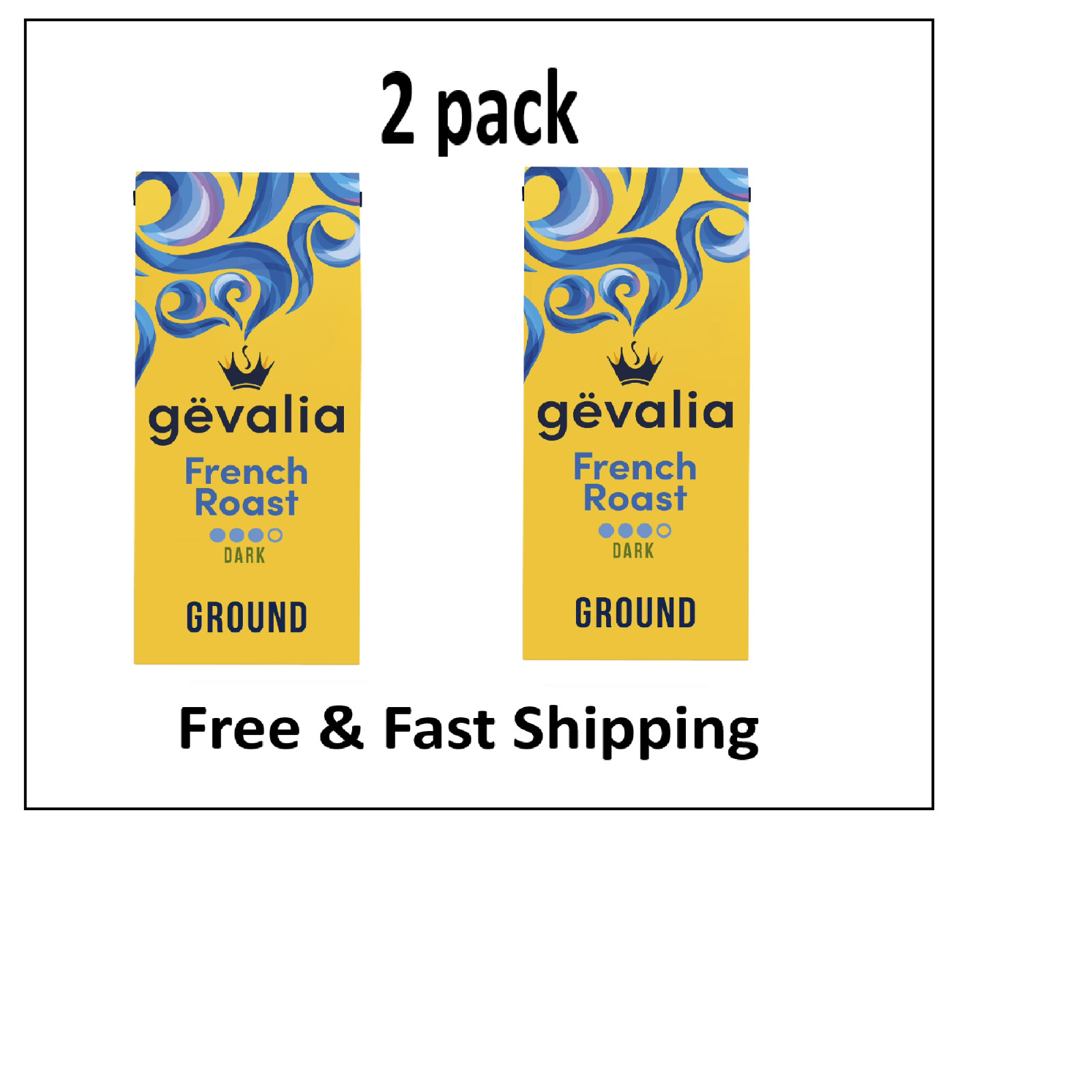 (PACK OF 2}Gevalia French Roast Ground Coffee, 12 oz. Bag