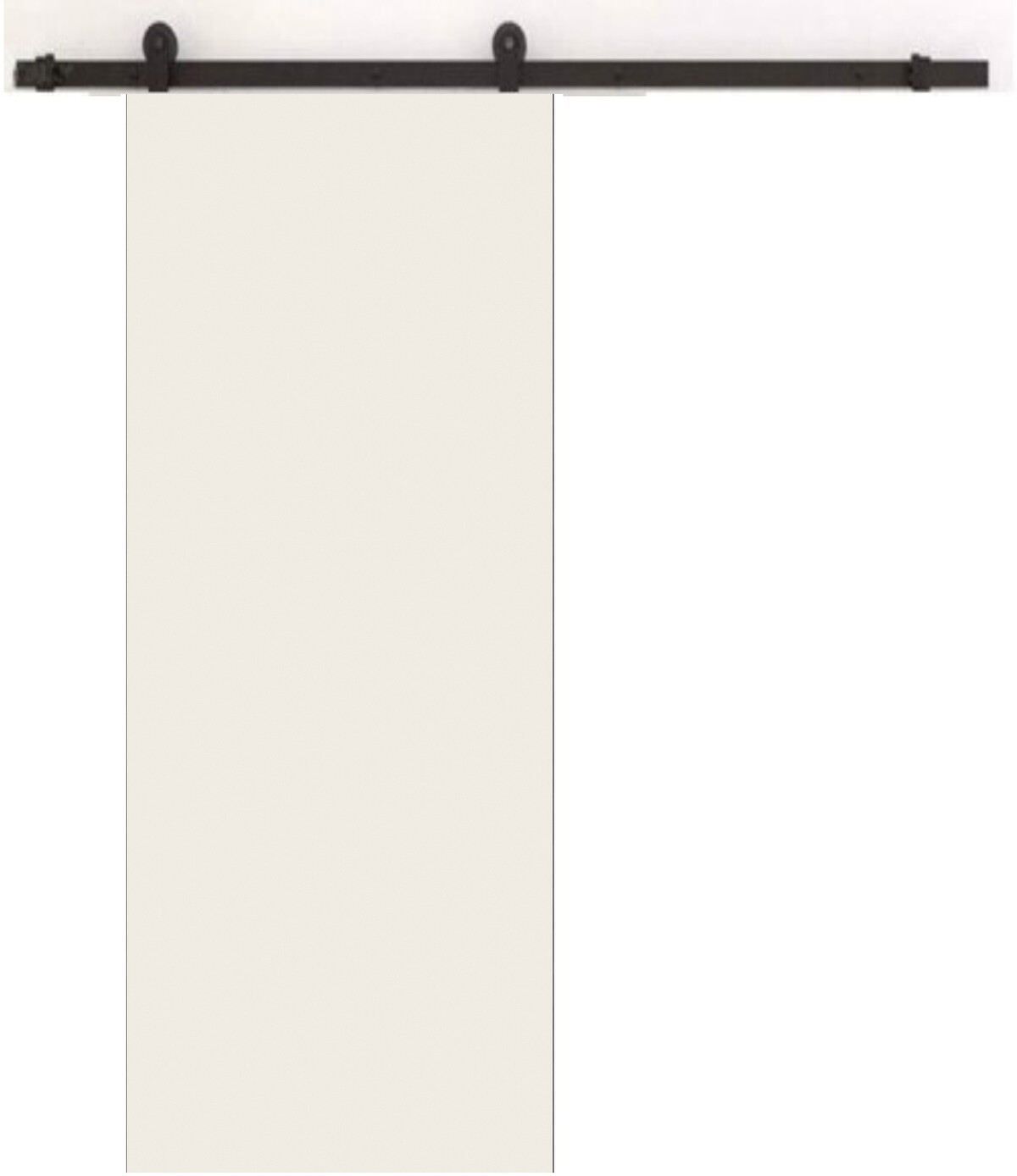 Porte coulissante blanche Lacdor H204xL83 cm avec rail à roulettes noir Gd Men
