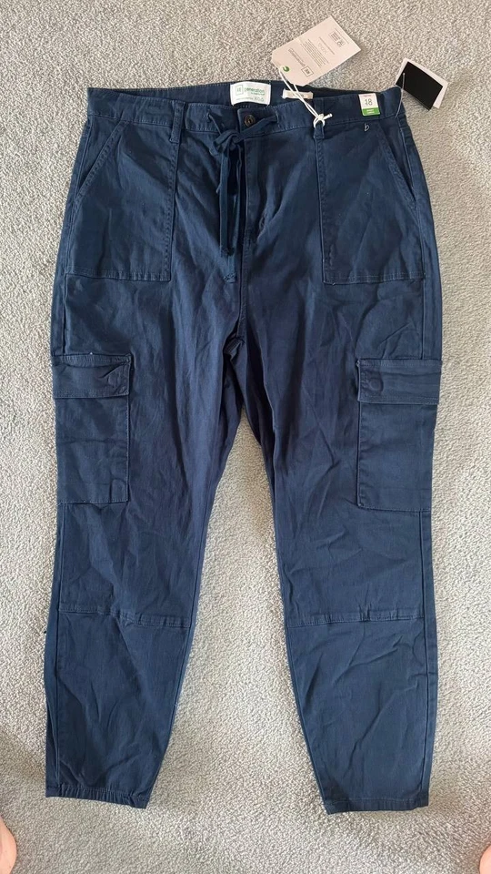 Pantalones cargo Celebrity rosa talla grande 18 azules tiro alto bolsillos ajustados nuevos con etiquetas Foto 2 de 3