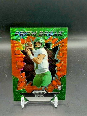 2024 Panini Prizm Collegiate Draft Picks Bo Nix Prizm Break Orange Pulsar/49 RC