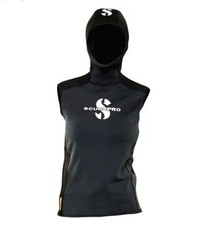 Scubapro Hooded Wetsuit Vest Black Neoprene Diving Swim Surf Water Sports XL