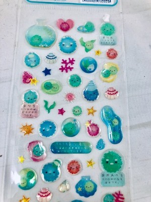 Green Algae theme epoxy style sticker sheet NEW Yuan Fei Lai Seals