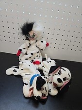 Disney Store 101 Dalmations Bean Bag Plush Lot Of 3 Cruella, Jewel, Lucky