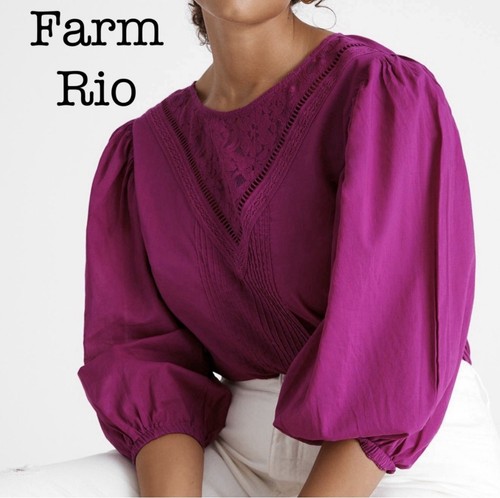 New Farm Rio Kelsie Purple Blouse Size Medium
