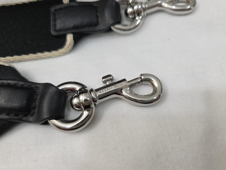 Bandolera Marc Jacobs Negra Nylon Ajustable Ancha Borde Blanco Foto 2 de 4