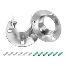 2Pcs Closet Pole Sockets, 7/8" x 0.5" H Rod End Supports with Screws