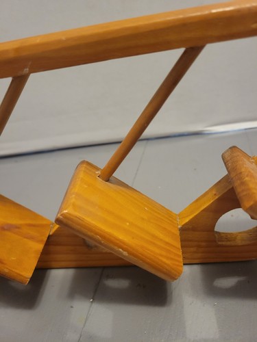 Vintage Wooden Stair Step Shelf - Wood Tiered Display Shelf with Heart Cut-Outs - Picture 4 of 11