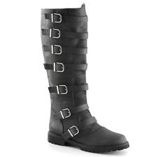Black Steampunk Pirate Captain Medieval Knight Highlander Costume Mens Boots