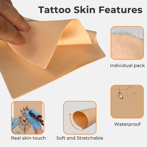 30 Pack Fake Skin for Tattoo Practice, 8"X6" Reelskin Sheets, Realistic image 3