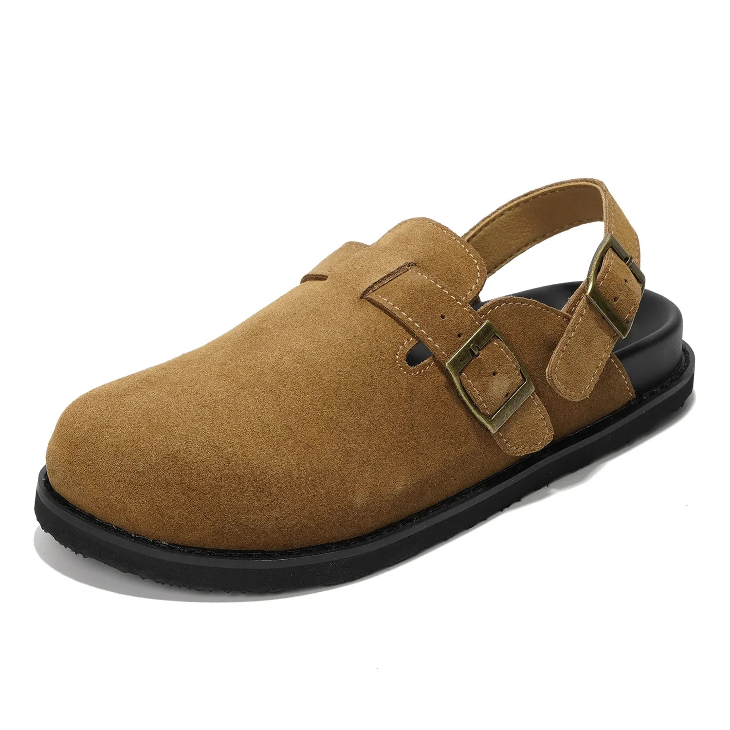 Cassey Clogs for Women Genuine Leather Upper Memory Foam Chestnut Brown Shoe NEW