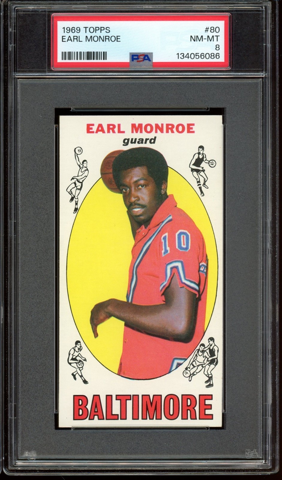 1969 Topps Basketball #80 Earl Monroe PSA 8