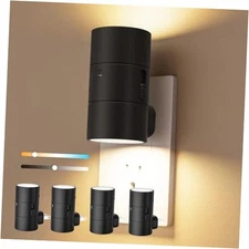  Night Lights Plug into Wall, Dimmable LED Nightlight with Dusk to 4 Pack Black