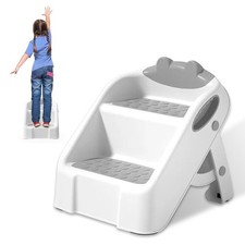 Toddler 2 Step Stool Kids Bathroom Sink Potty Training Non Slip Handles