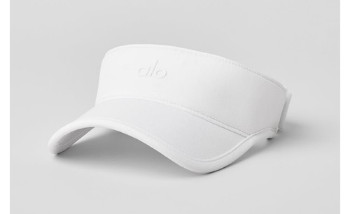 Alo Performance Eclipse Visor White/White NWT Adjustable Tennis Running Yoga