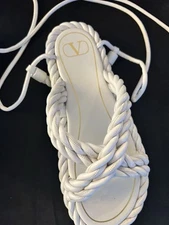Valentino White Rope Sandals US 9 EU 39 Worn 1X $400