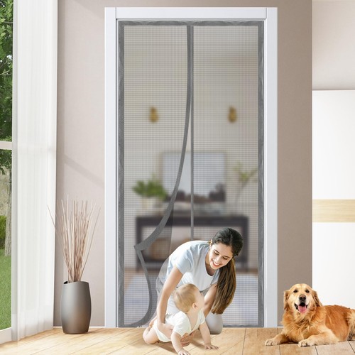 Magnetic Door Screen, Durable Reinforced Anti-Tear Mesh Self-Closing Curtain,...