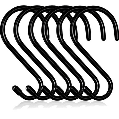 S-Haken 15 cm schwarz Vinylbeschichtet 10 Stück Metall Haken zum Aufhängen vi...