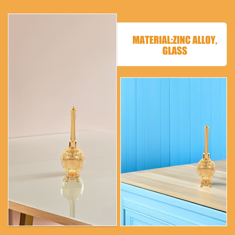 2 Pcs Catholic Christian Holy Water Bottles Decorative Glass Alloy Water Holder