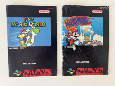 2 x Super Nintendo -SNES- Anleitung: Super Mario World + Mariopaint