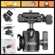 360  Rotating Metal Ball Head Camera Mount with Quick Release Plate  Cold Shoe,